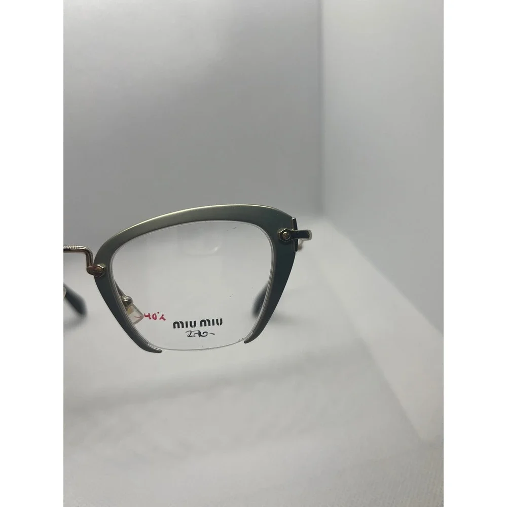Miu Miu VMU54O Cat Eye Glasses‎ Frames Designer Eyeglasses Gold Green Womens